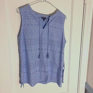 Talbots Tie-neck Eyelet Shell Sleeveless Top